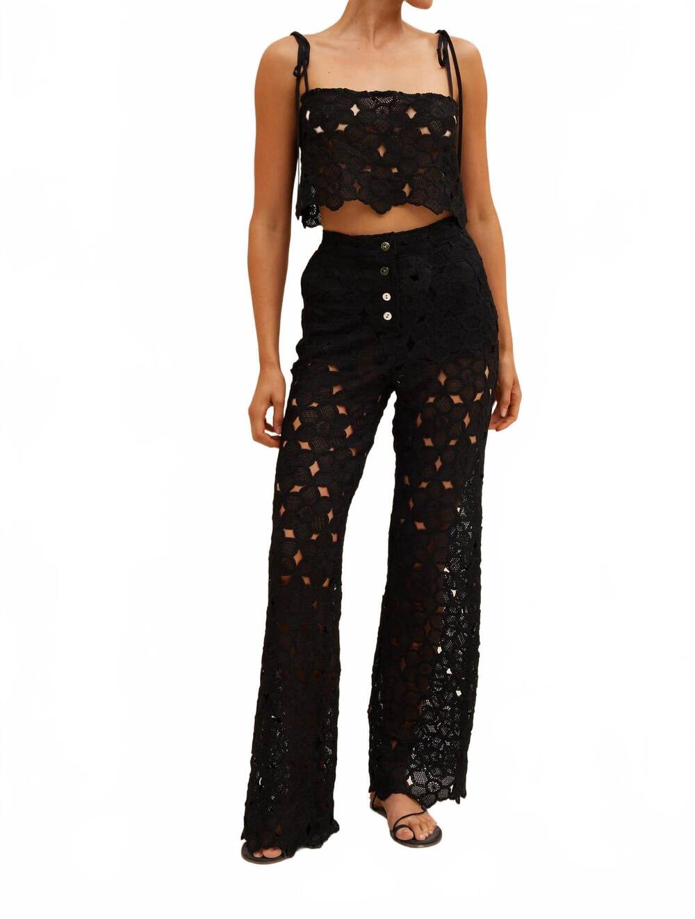 NEW AQUARI women's crystal cove pants in black